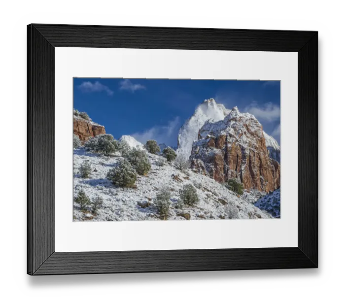 Framed Print : Peaks in winter, Zion National Park, Utah Framed Print : Peaks in winter, Zion National Park, Utah