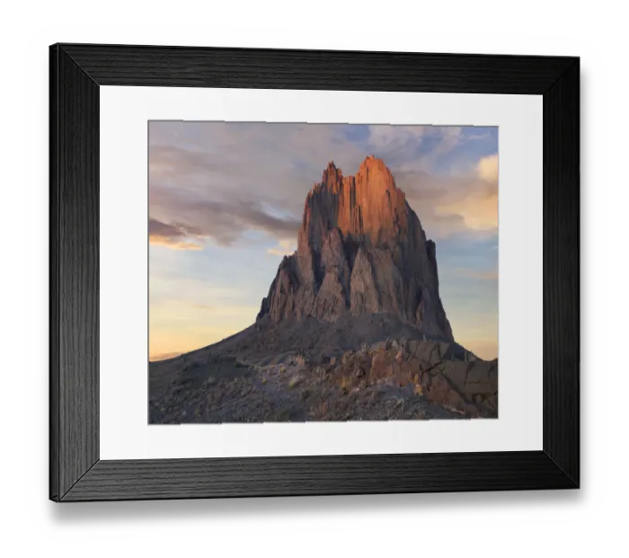 Framed Print : Rock formation, basalt core of an extinct volcano, Ship Rock, New Mexico Framed Print : Rock formation, basalt core of an extinct volcano, Ship Rock, New Mexico