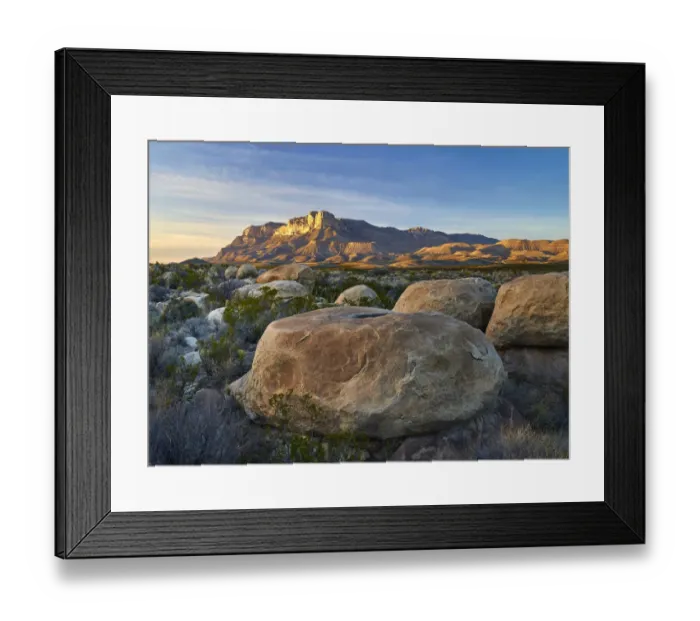 Framed Print : Mountain at sunset, El Capitan, Guadalupe Mountains National Park, Texas Framed Print : Mountain at sunset, El Capitan, Guadalupe Mountains National Park, Texas