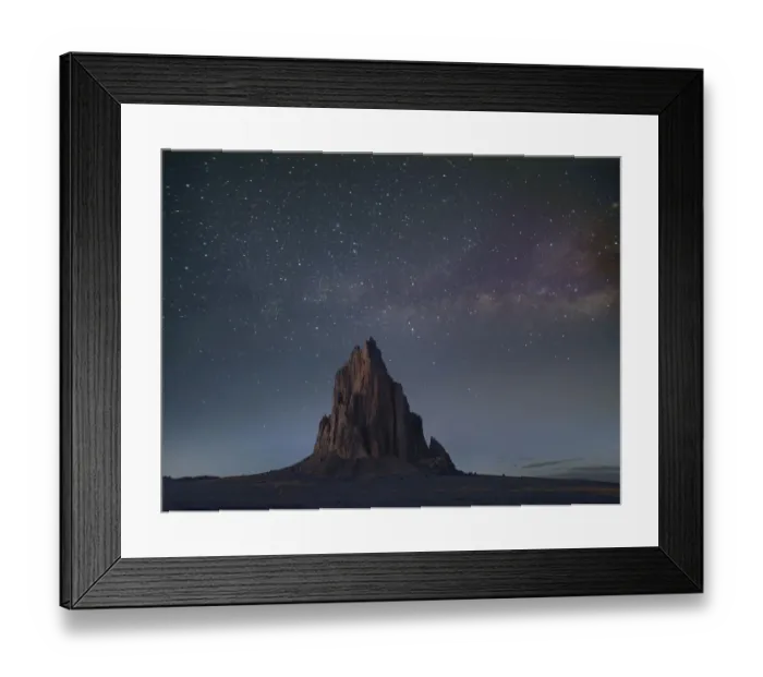 Framed Print : Rock formation at night, remnant basalt core of extinct volcano, Ship Rock, New Mexico Framed Print : Rock formation at night, remnant basalt core of extinct volcano, Ship Rock, New Mexico