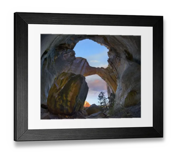 Framed Print : Rock arch at sunrise, La Ventana Arch, El Malpais National Monument, New Mexico Framed Print : Rock arch at sunrise, La Ventana Arch, El Malpais National Monument, New Mexico