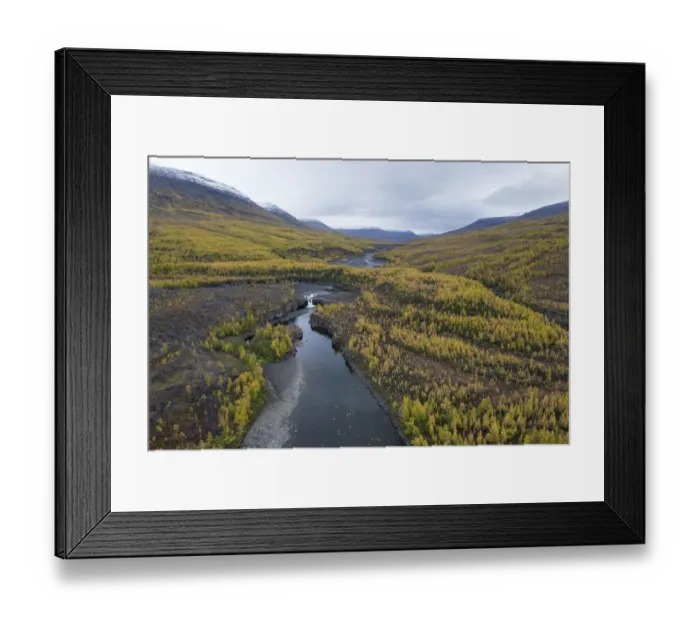 Framed Print : River in valley, Putorana Plateau, Siberia, Russia Framed Print : River in valley, Putorana Plateau, Siberia, Russia
