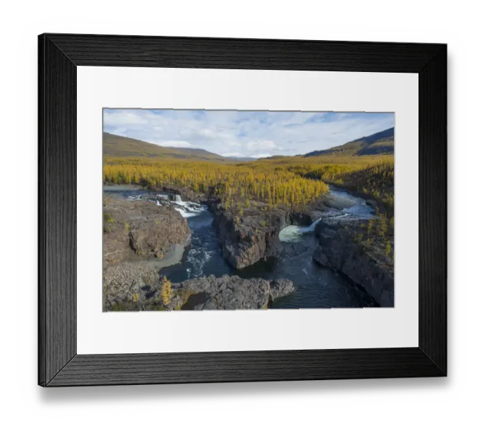Framed Print : River in canyon in taiga, Putorana Plateau, Siberia, Russia Framed Print : River in canyon in taiga, Putorana Plateau, Siberia, Russia