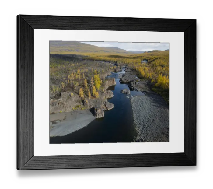 Framed Print : River in taiga, Putorana Plateau, Siberia, Russia Framed Print : River in taiga, Putorana Plateau, Siberia, Russia