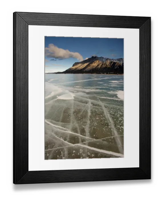 Framed Print : Cracked surface of frozen lake, Abraham Lake, Canadian Rockies, Alberta, Canada Framed Print : Cracked surface of frozen lake, Abraham Lake, Canadian Rockies, Alberta, Canada