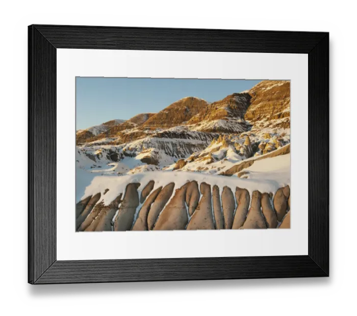 Framed Print : Badlands with sediments from the Cretaceous, Drumheller, Alberta, Canada Framed Print : Badlands with sediments from the Cretaceous, Drumheller, Alberta, Canada