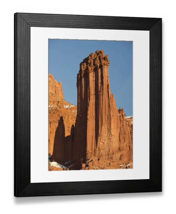 Framed Print : Sunset on Fisher Towers, near Moab, Utah