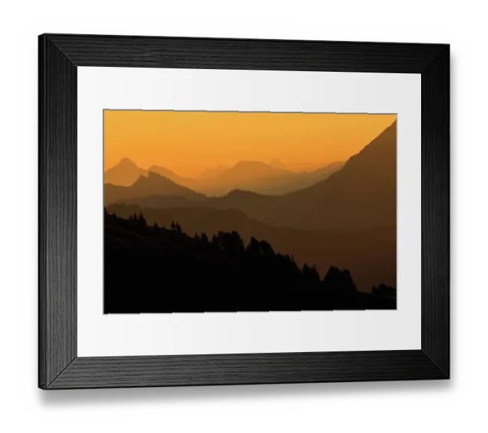 Framed Print : Mountain ranges at sunrise, Niederhorn, Switzerland Framed Print : Mountain ranges at sunrise, Niederhorn, Switzerland