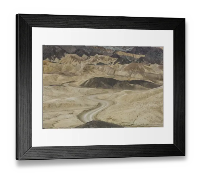 Framed Print : Dirt road winding through rock formations, Twenty Mule Team Canyon, Death Valley National Park Framed Print : Dirt road winding through rock formations, Twenty Mule Team Canyon, Death Valley National Park