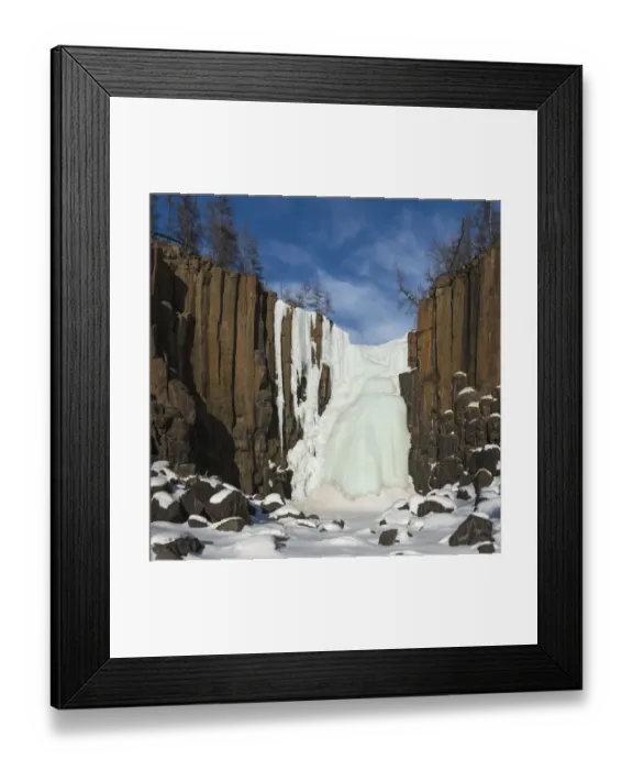 Framed Print : Frozen waterfall, Putorana Plateau, Siberia, Russia Framed Print : Frozen waterfall, Putorana Plateau, Siberia, Russia