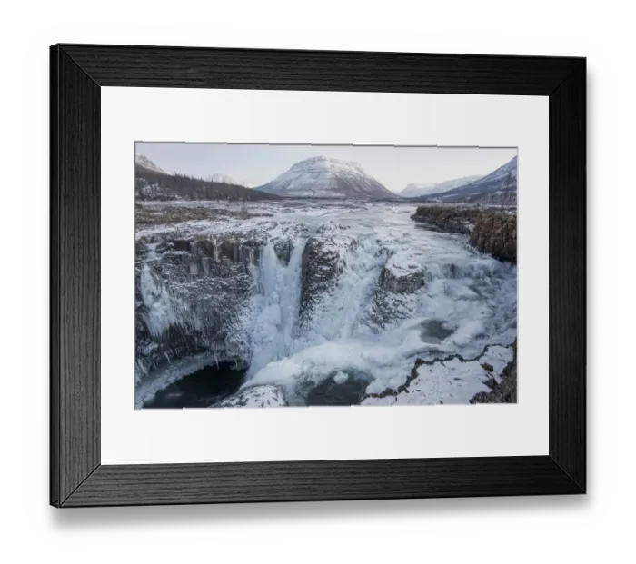 Framed Print : Frozen waterfall, Putorana Plateau, Siberia, Russia Framed Print : Frozen waterfall, Putorana Plateau, Siberia, Russia