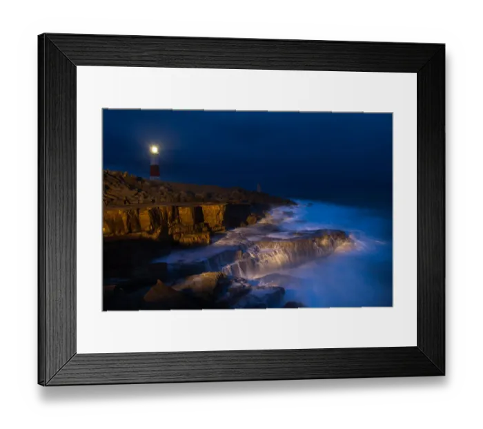 Framed Print : Portland Bill lighthouse at night, Portland Bill, Dorset, England Framed Print : Portland Bill lighthouse at night, Portland Bill, Dorset, England