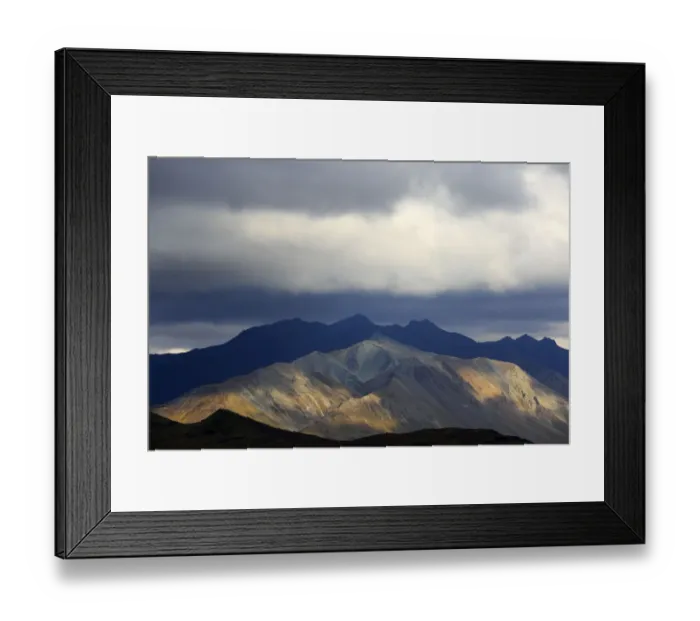 Framed Print : Evening light on mountain, Denali National Park and Preserve, Alaska, United States Framed Print : Evening light on mountain, Denali National Park and Preserve, Alaska, United States
