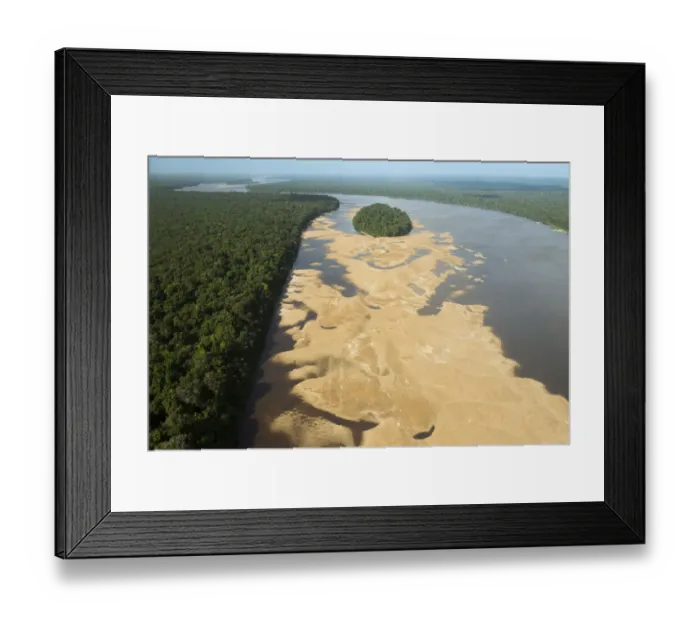 Framed Print : Sandbank in river, Essequibo River, Guyana