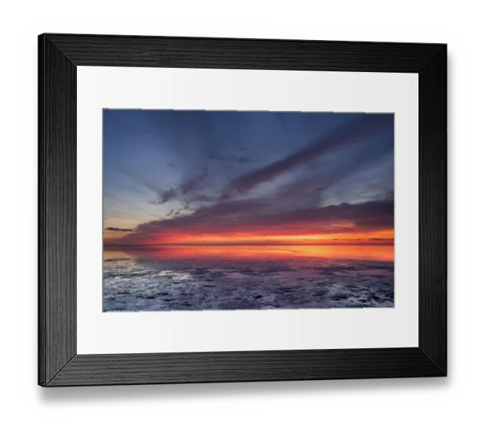 Framed Print : Sun rises over the mudflat in De Schorren nature reserve, The Netherlands, Noord-Holland Framed Print : Sun rises over the mudflat in De Schorren nature reserve, The Netherlands, Noord-Holland