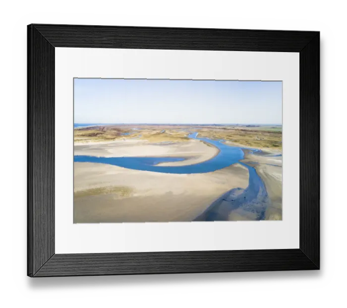 Framed Print : Aerial view of the Slufter valley, Texel, Noord-Holland, The Netherlands Framed Print : Aerial view of the Slufter valley, Texel, Noord-Holland, The Netherlands