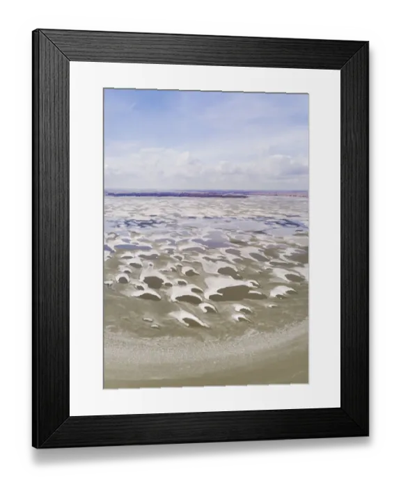 Framed Print : Aerial view of melting ice in the Gouwzee after a long period of frost in February 2018 Framed Print : Aerial view of melting ice in the Gouwzee after a long period of frost in February 2018