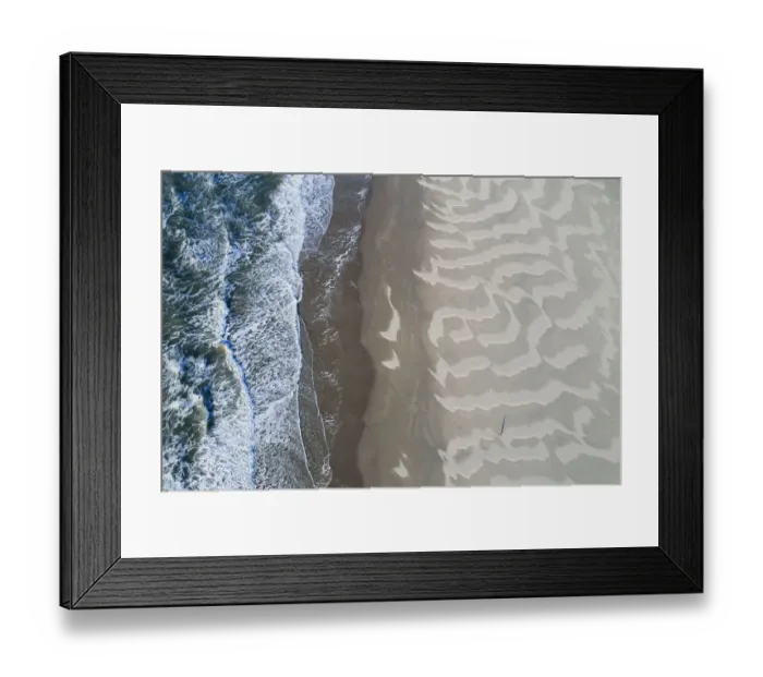 Framed Print : Aerial view of the North Sea beach near the Slufter valley, Noord-Holland Framed Print : Aerial view of the North Sea beach near the Slufter valley, Noord-Holland