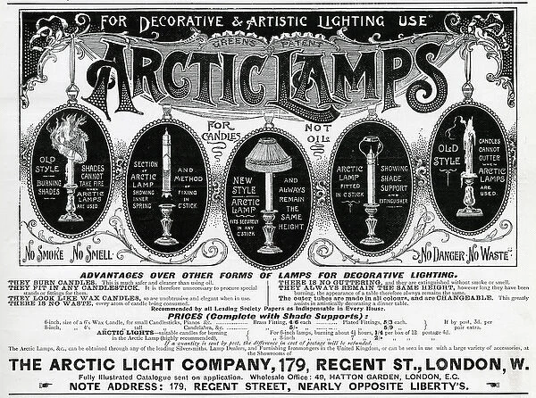 Advert for Arctic Lamps 1898