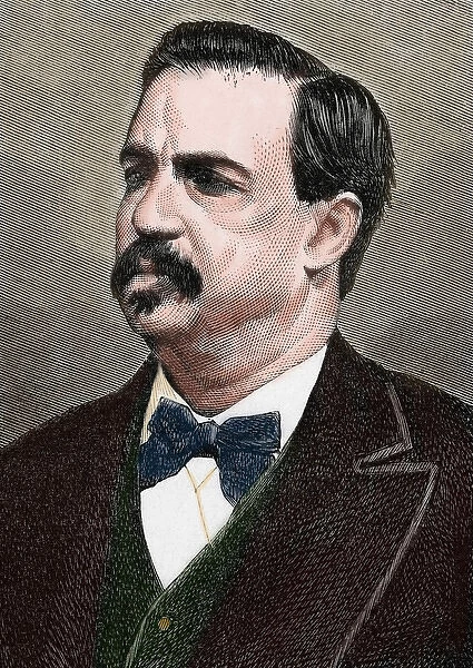 Antonio Canovas del Castillo (1828-1897). Engraving. Colored