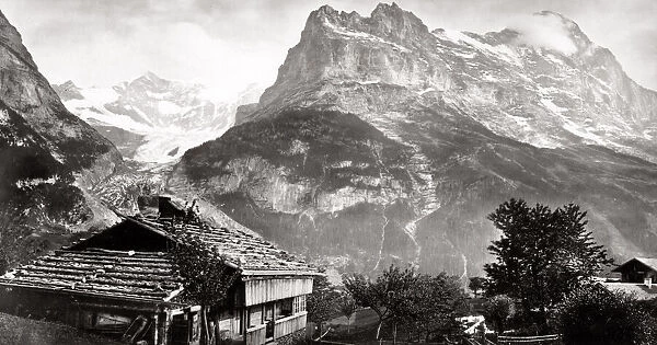 c. 1870s - Switzerland the Eiger mountain from Grindelwald