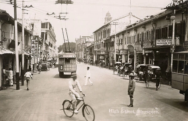 High Street with trolley bus, Singapore