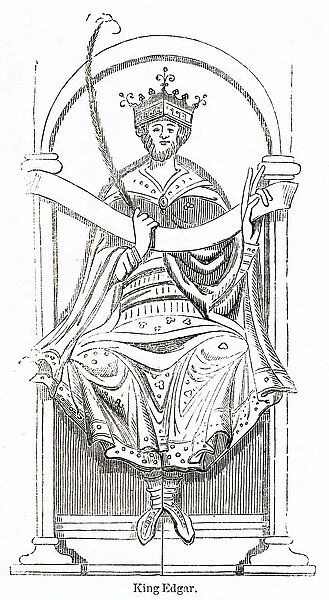 King Edgar I the peaceable on a throne
