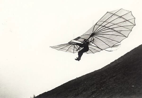 Lilienthal gliding from an artificial hill
