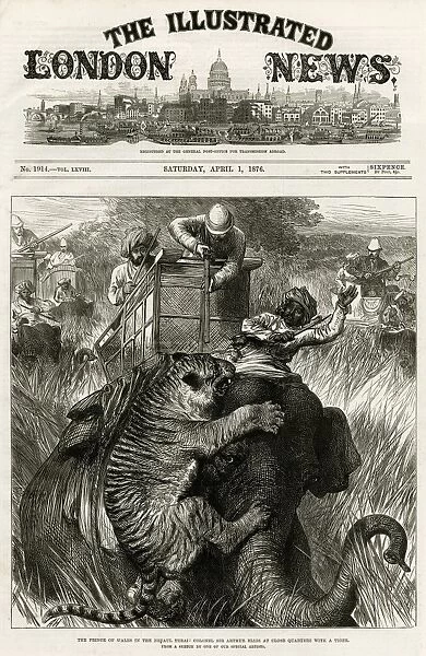 Prince of Wales in Nepal Terai, shooting tigers 1876