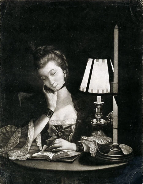 Reading by a Paper-bell Shade