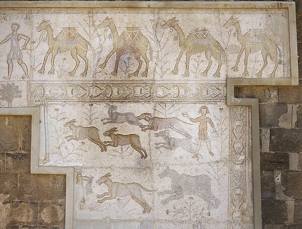 Roman mosaic at the Theatre of Bosra. Syria