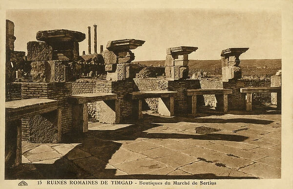 Shops of the Sertius market in the Roman ruins of Timgad