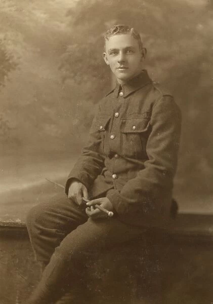 Studio photo, young man in UOTC uniform, WW1