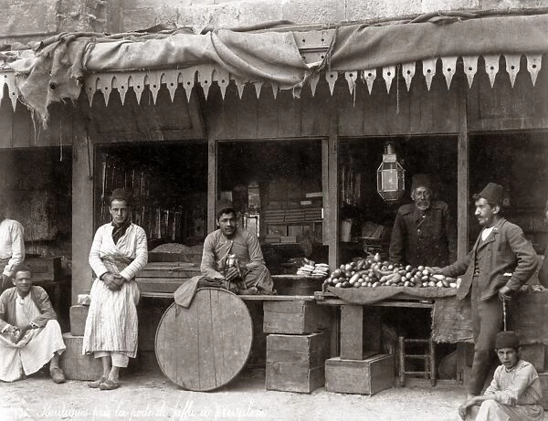 Vegetable stall, Jerusalem, Palestine (Israel) circa 1880s