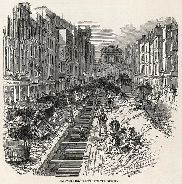 Work on the Fleet Street Sewer, London, 1845