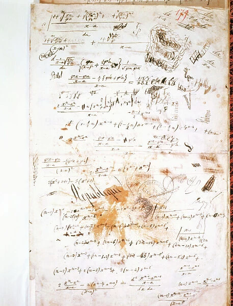 Part of manuscript written by Evariste Galois