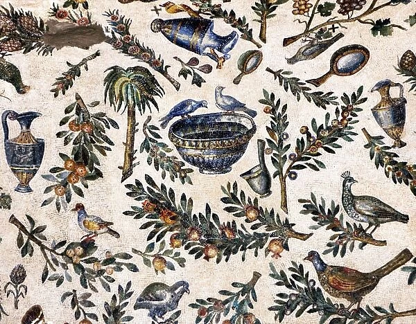Roman Mosaic of birds, fruit and foliage
