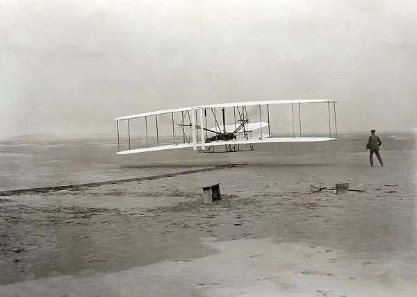 The Wright brothers first powered flight