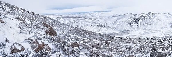 CairnGorm Mountain covered in snow in winter, Cairngorms National Park, Scotland