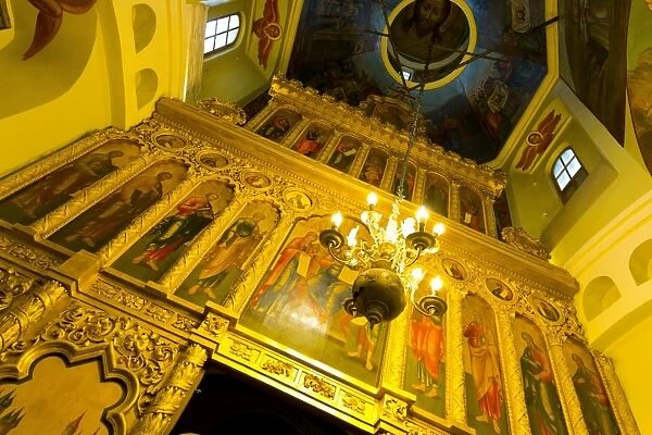 Iconostasis inside St. Basils Cathedral, Moscow, Russia, Europe