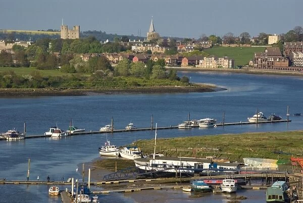 Rochester viewed from the Medway, Rochester, Kent, England, United Kingdom, Europe