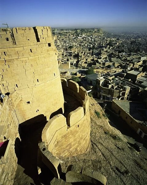 View of Jaisalmer and old surrounding walls