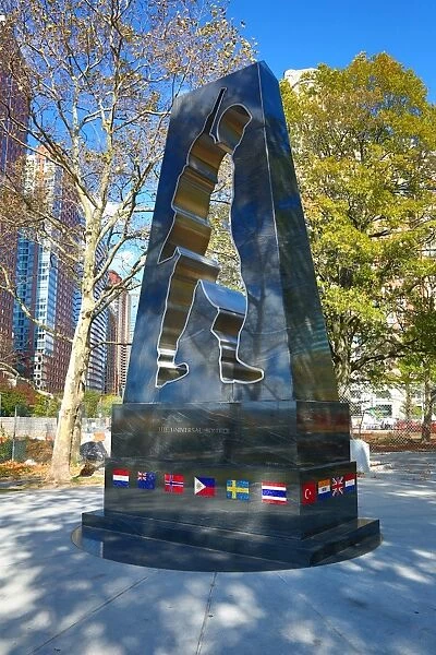 Korean War Memorial soldier statue outline in Battery Park, New York. America