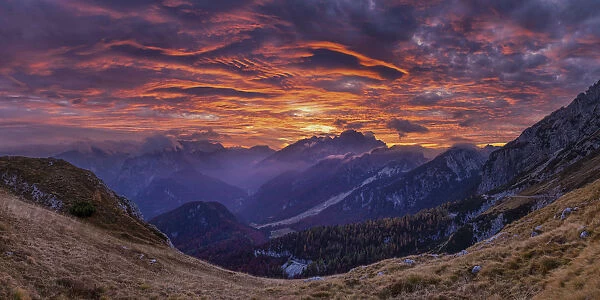 Mangart Pass at Sunset, Triglav National Park, Julian Alps, Slovenia