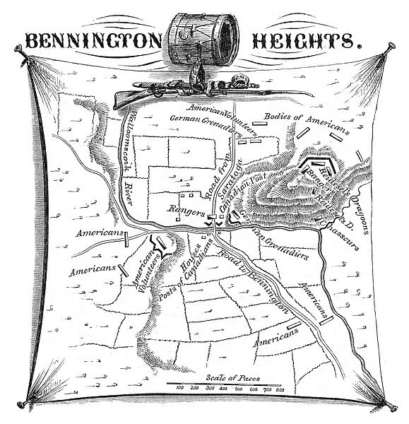The American positions on Bemis Heights (Freemans Farm), Saratoga, New York, September 1777