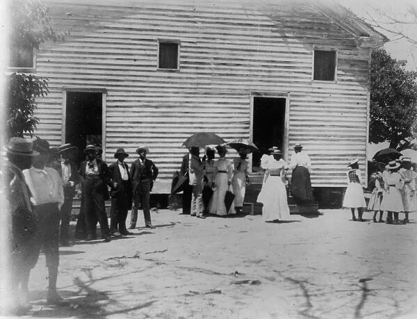 GEOGIA: CHURCH, c1899. African American standing outside of a church in Georgia