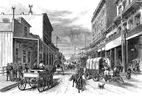 VIRGINIA CITY, NEVADA. The main street of Virginia City, Nevada, in the 1870s