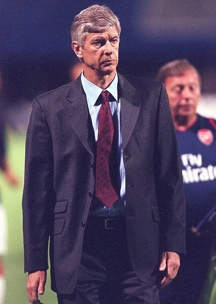 Arsenal manager Arsene Wenger at half-time