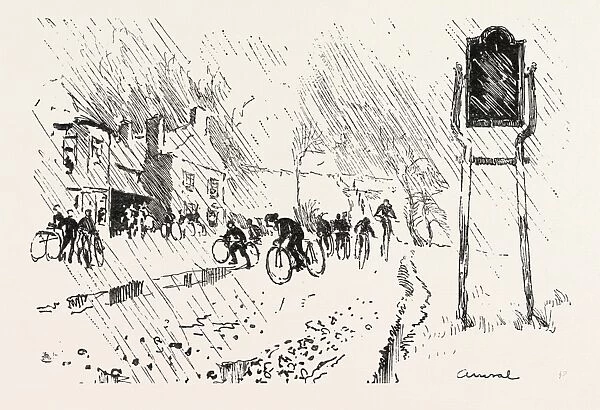 With the Cyclist Corps at the Easter Volunteer Manoeuvres, 1888 Engraving