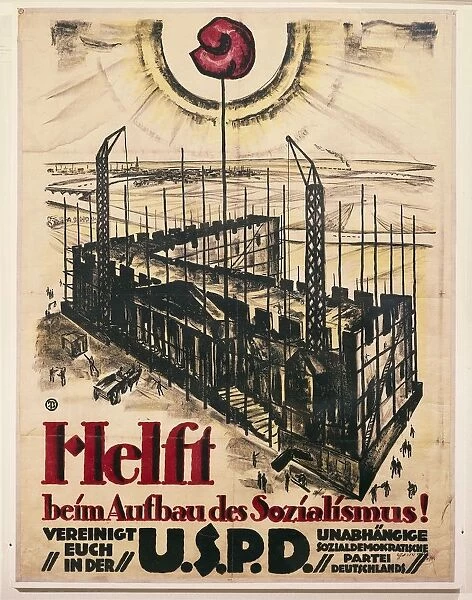 Poster of Independent Social Democratic Party of Germany (USPD), 1919
